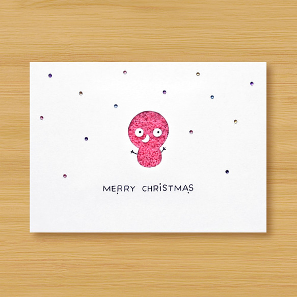 手工夜光卡片：小雪人 A（聖誕卡、聖誕節） 第1張的照片