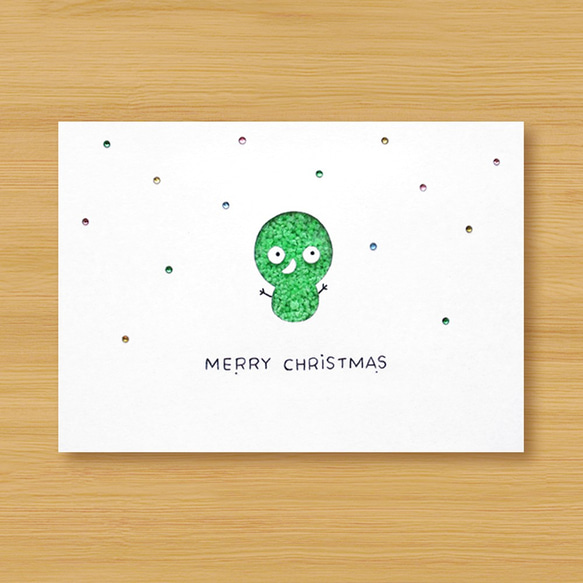 手工夜光卡片：小雪人 B（聖誕卡、聖誕節） 第1張的照片