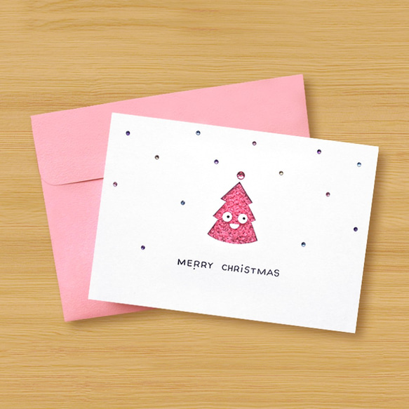 手工夜光卡片：小小聖誕樹 A（聖誕卡、聖誕節） 第3張的照片