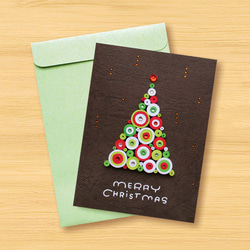 手工捲紙卡片：可愛魔幻圈圈聖誕樹 A （聖誕卡、聖誕節） 第3張的照片