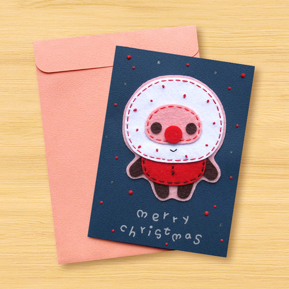 手作りカード：Cosmic Cute Santa（クリスマスカード、クリスマス） 3枚目の画像