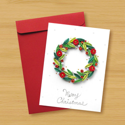 手作りのロール紙カード：afar_Christmas Wreath A（クリスマスカード）からのクリスマスの願い 3枚目の画像