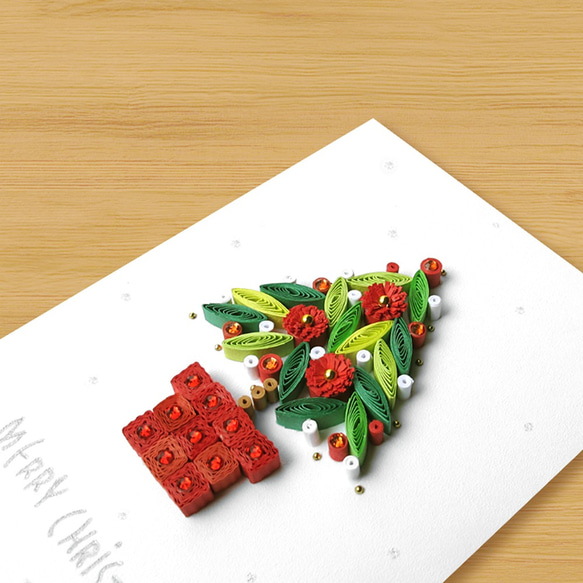 手工捲紙卡片：來自遠方的聖誕祝福_聖誕小盆栽 A （聖誕卡） 第2張的照片