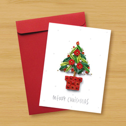 手工捲紙卡片：來自遠方的聖誕祝福_聖誕小盆栽 A （聖誕卡） 第3張的照片