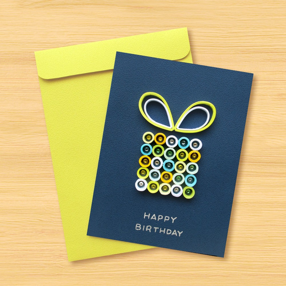 手工捲紙卡片：心意滿滿生日禮盒 A（  生日卡、感謝卡） 第3張的照片
