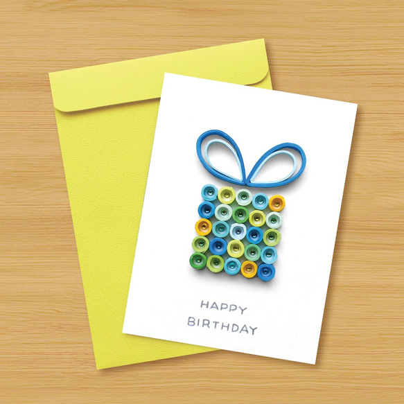 手工捲紙卡片：心意滿滿生日禮盒 B（ 生日卡、感謝卡） 第3張的照片