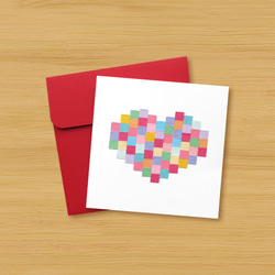 手作りカード：愛のモザイク - 心のフルA（恋人カード、ありがとうカード） 3枚目の画像