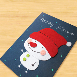 手工卡片：瞇瞇眼微笑雪人 B（聖誕卡、聖誕節） 第2張的照片