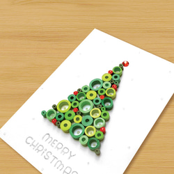 手工捲紙卡片：來自遠方的祝福，小圈圈聖誕樹（聖誕卡） 第2張的照片
