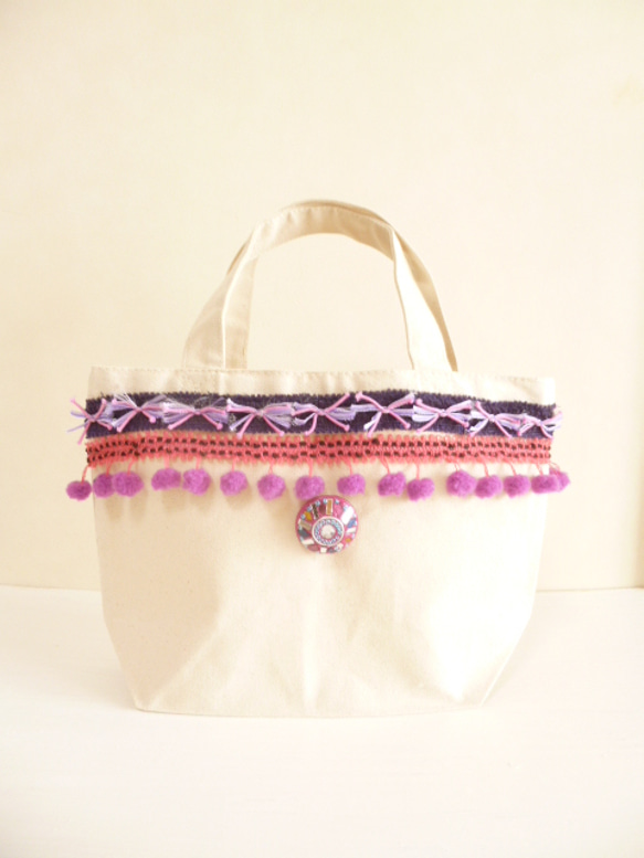 eco bag  /   pink purple 1枚目の画像