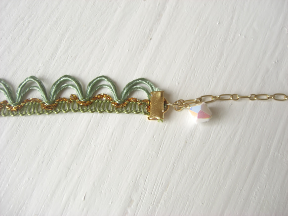 ribbon  bracelet  /  green 3枚目の画像