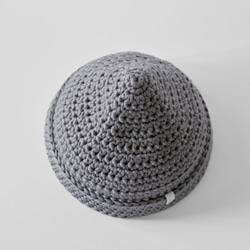 KR04手編みの栗のとがった帽子-グレー 5枚目の画像