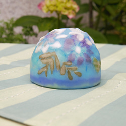 幻のガラス工芸パートドヴェール技法で制作したクレマチスをモチーフに