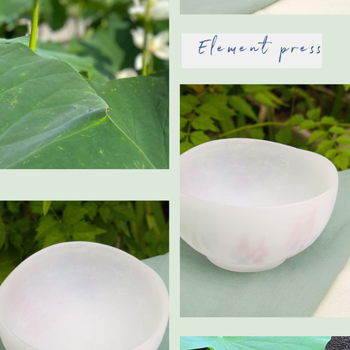幻のガラス工芸パートドヴェール技法で制作した乳白色小花紋小鉢