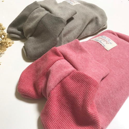 ハンドメイド　犬服　パウダー 再販❗️パウダーニット＊3S〜L＊犬服＊杢レッド.あったか素材 ペット