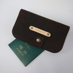 禮物 / 預購‧麂皮 passport 護照套 保護套 護照夾 免費客製化烙印【墨綠】 第1張的照片