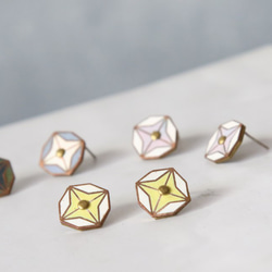 Window decor enamel star-shaped earrings / 七宝焼イアリング 4枚目の画像