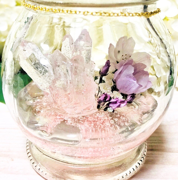 Special Crystal… Cherry blossom 水晶と本物の桜【受注製作】 3枚目の画像
