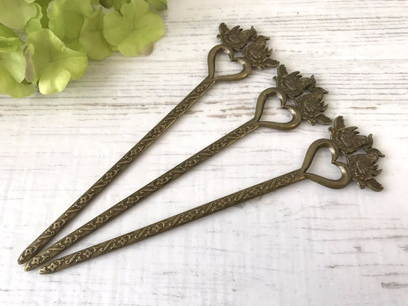 簪 かんざし　天然素材　和装小物　象嵌　簪 かんざし　アンティーク　時代物 美品 アンティーク風かんざし（葡萄） 簪（かんざし） 【きもの都粋】