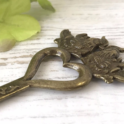 かんざし 鳥 細工 アンティーク 簪 かんざし/KN36/3本 ハート型 鳥/髪飾り/アクセサリーパーツ