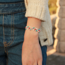 ◆hippie◆Infinity│Turquoise Meets Ceramic&Shell bead Bracelet 1枚目の画像