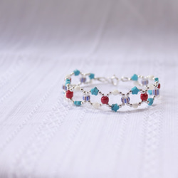 ◆hippie◆Infinity│Turquoise Meets Ceramic&Shell bead Bracelet 6枚目の画像