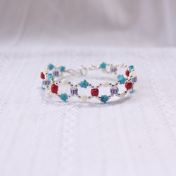 ◆hippie◆Infinity│Turquoise Meets Ceramic&Shell bead Bracelet 7枚目の画像