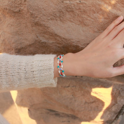 ◆hippie◆Infinity│Turquoise Meets Ceramic&Shell bead Bracelet 8枚目の画像