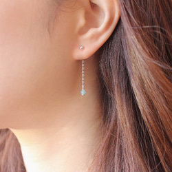 ◆hipp◆Lakeshore│Silver Crystal Asymmetric Chain Earring 2枚目の画像