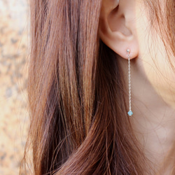 ◆hipp◆Lakeshore│Silver Crystal Asymmetric Chain Earring 5枚目の画像