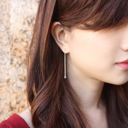 ◆hipp◆Lakeshore│Silver Crystal Asymmetric Chain Earring 6枚目の画像