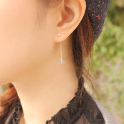 ◆hipp◆Lakeshore│Silver Crystal Asymmetric Chain Earring 10枚目の画像