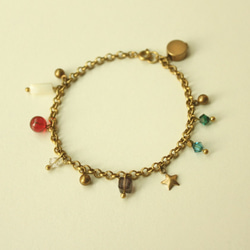 ◆hippie◆Royal│Glamour Brass Bracelet with Sparkle Multi-gems 5枚目の画像