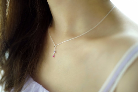 ◆hippie◆Iceland│3 colors heart-shaped Zircon Silver Necklace 2枚目の画像