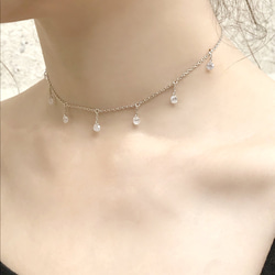 ◆hippie◆ 輝夜│Shiny Zircon Sterling Silver Choker / Necklace 9枚目の画像