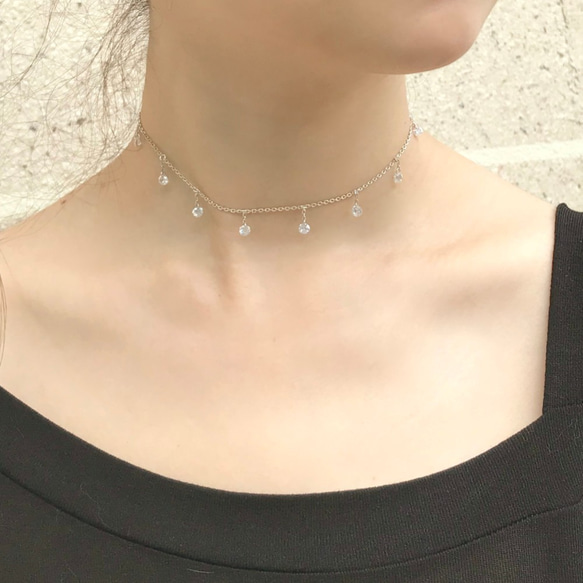 ◆hippie◆ 輝夜│Shiny Zircon Sterling Silver Choker / Necklace 10枚目の画像