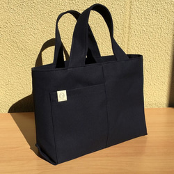 SALE!!　Unisex A4 トート Navy blue 2枚目の画像