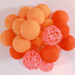 華やかに光る✴︎ガーランド／20球(コンセント式)orangeラタン 2枚目の画像