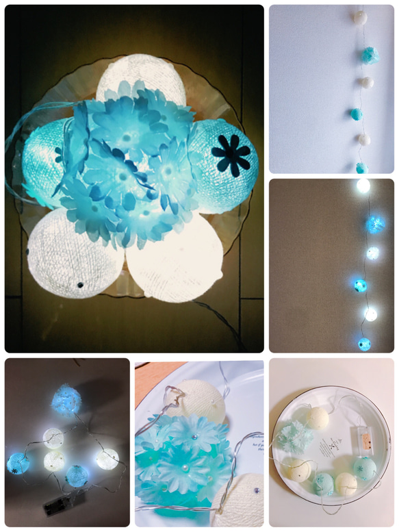 おうちでワークショップ！コットンボールライトセット6球 2枚目の画像