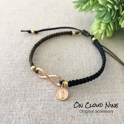 ワックスコードブレスレット♡インフィニティ×コイン つけっぱなしOK