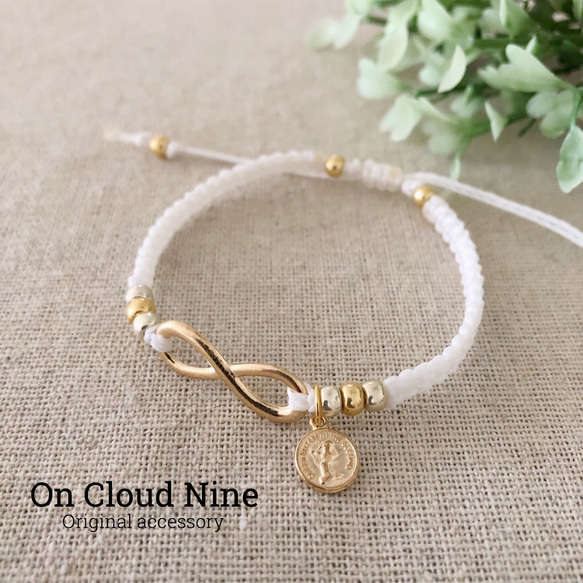 ワックスコードブレスレット♡インフィニティ×コイン ブレスレット On