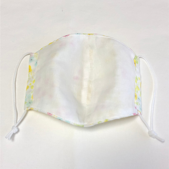 涼感マスク フラワー柄×涼感(エバークール)ダブルガーゼ コットン100% 7枚目の画像