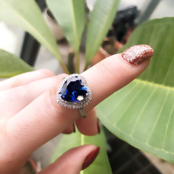（sold , 售罄）皇家藍   心型  藍寶石 戒指 第1張的照片