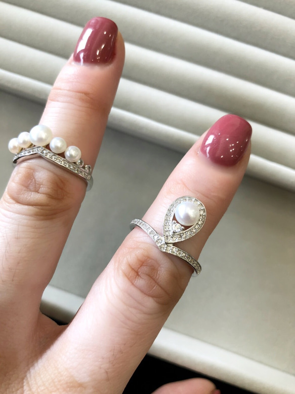 （（sold,已售出））「珍愛」 天然珍珠 - 多種疊戴法- 925純銀鑲鋯石 第3張的照片