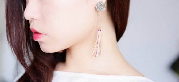 【Steampunk Collection】 The 2ways Tassel movement earrings 1枚目の画像