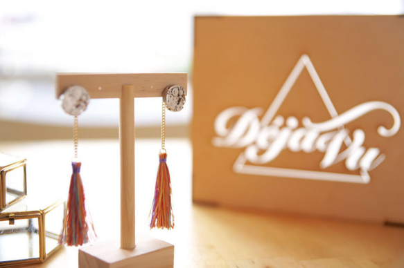 【Steampunk Collection】 The 2ways Tassel movement earrings 5枚目の画像