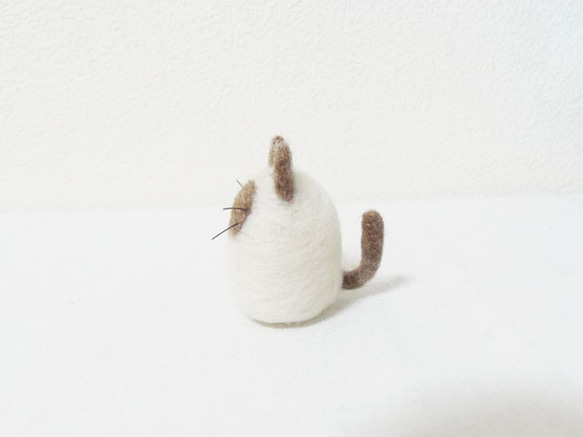 羊毛フェルト コロ猫　シャム猫 3枚目の画像