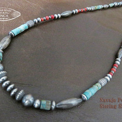 インディアンジュエリー ナバホ族 ビーズ ネックレス ターコイズ