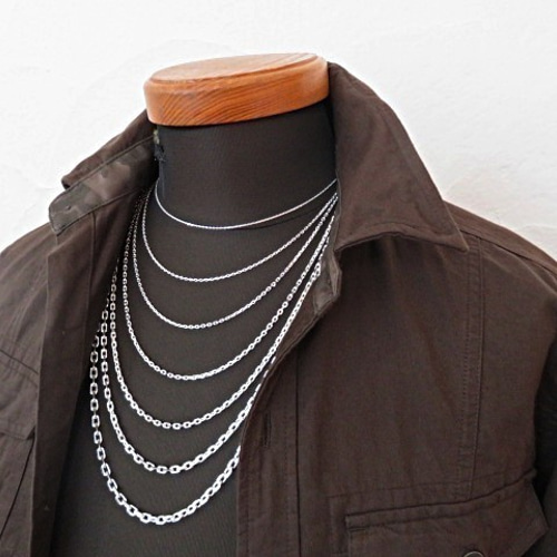 あずきチェーン ネックレス シルバー925 8.1mm 60cm 太角