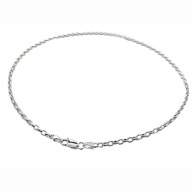 オーバルロールチェーン 3mm 50cm ネックレス シルバー925 半小豆 rlo100